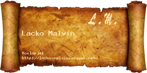 Lacko Malvin névjegykártya