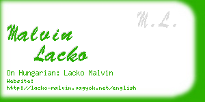 malvin lacko business card